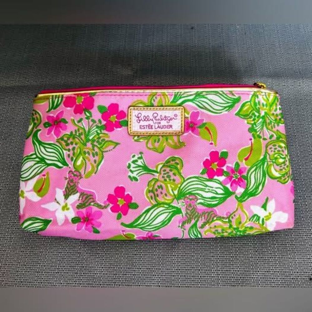 Lilly Pulitzer for Estée Lauder Cosmetic Pouch Travel Bag Pink Floral Design